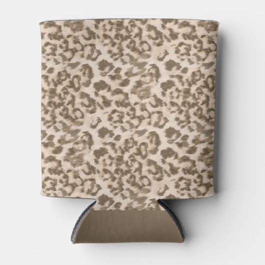 Beige Leopardendrucke. Dosenkühler (Vorderseite)