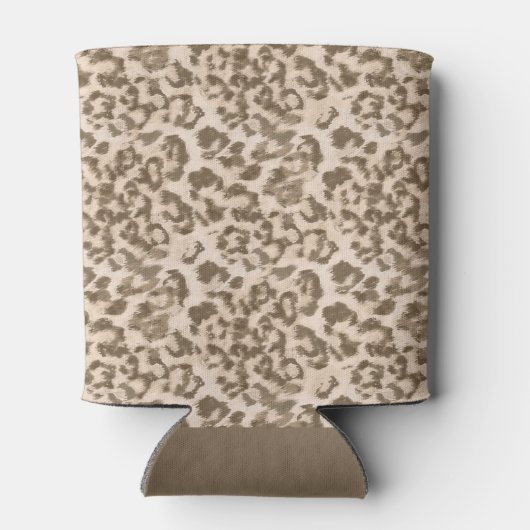 Beige Leopardendrucke. Dosenkühler (Rückseite)