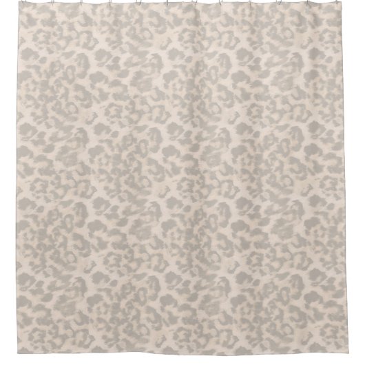 Beige Leopardendrucke. Duschvorhang (Vorderseite)