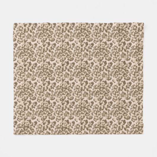 Beige Leopardendrucke. Fleecedecke (Vorderseite (Horizontal))