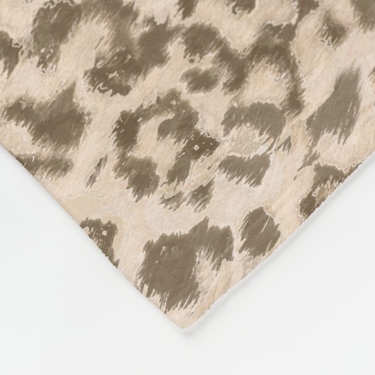 Beige Leopardendrucke. Fleecedecke (Ecke)