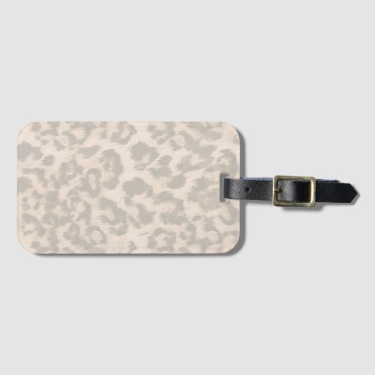 Beige Leopardendrucke. Gepäckanhänger (Vorderseite (Horizontal))