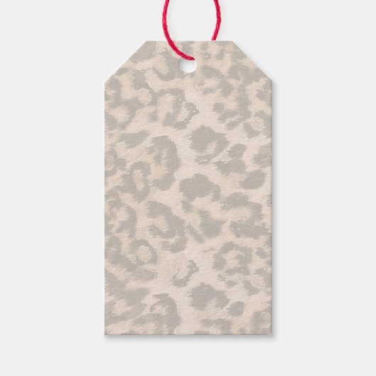 Beige Leopardendrucke. Geschenkanhänger (Vorderseite)
