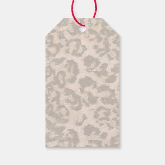 Beige Leopardendrucke. Geschenkanhänger (Rückseite)