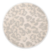 Beige Leopardendrucke. Keramikknauf (Vorderseite)