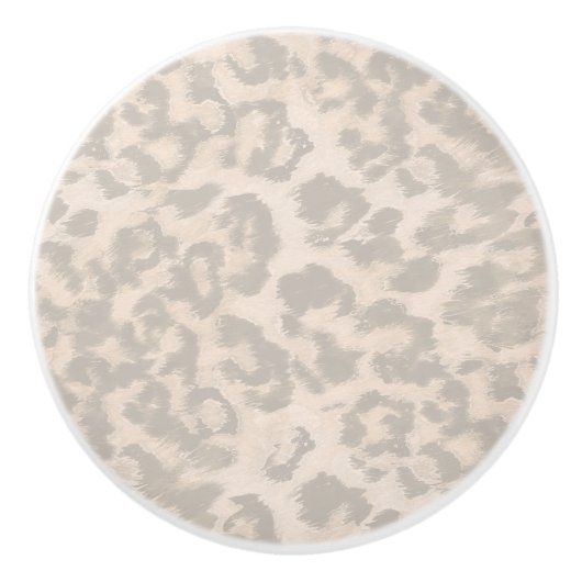 Beige Leopardendrucke. Keramikknauf (Vorderseite)