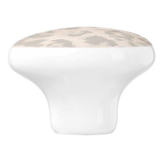 Beige Leopardendrucke. Keramikknauf (Seitenansicht)