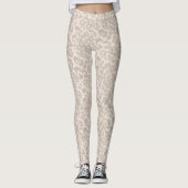 Beige Leopardendrucke. Leggings (Vorderseite)