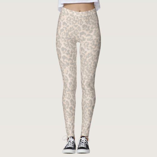 Beige Leopardendrucke. Leggings (Vorderseite)