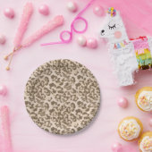 Beige Leopardendrucke. Pappteller (Party)