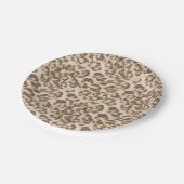 Beige Leopardendrucke. Pappteller (Schrägansicht)