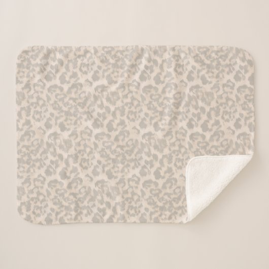 Beige Leopardendrucke. Sherpadecke (Vorderseite (Horizontal))