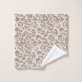 Beige Leopardrucke. Badehandtuch-Set Badhandtuch Set (Waschlappen)