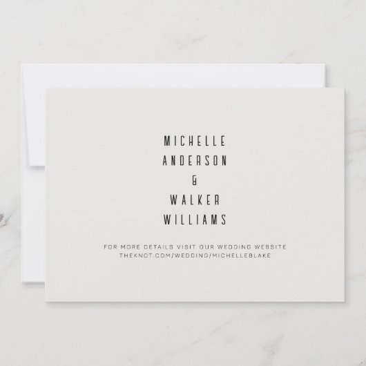 Beige Lg. Monogram Wedding Save the Date (Rückseite)