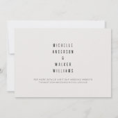 Beige Lg. Monogramm Hochzeit Save the Date (Rückseite)