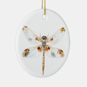 Beige Libelle Eleganz minimalistisches Design Keramik Ornament (Rechts)