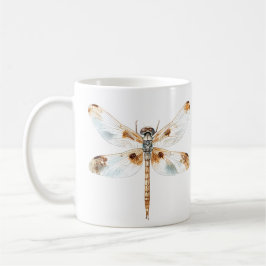 Beige Libelle Eleganz minimalistisches Naturdesign Kaffeetasse