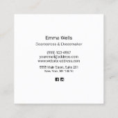 Beige LienenGeometric-Muster-Aufrufkarte Telefonnummerkarte (Rückseite)