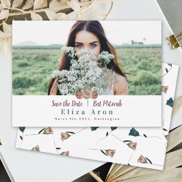 Beige Light Mauve Roses Bat Mitzvah Speichern Sie  Hinweiskarte