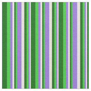 Beige, Lila, kalkgrüne und dunkelgrüne Linien Stoff