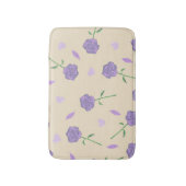 Beige Lila Rose Floral Boho Botanisches Muster Badematte (Vorderseite Vertikal)