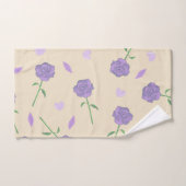 Beige Lila Rose Floral Boho Botanisches Muster Badhandtuch Set (Handtuch)