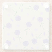 Beige Lila Rose Floral Boho Botanisches Muster Glasuntersetzer (Rückseite)