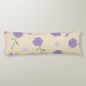 Beige Lila Rose Floral Boho Botanisches Muster Seitenschläferkissen (Rückseite)