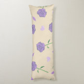 Beige Lila Rose Floral Boho Botanisches Muster Seitenschläferkissen (Rückseite (Vertikal))