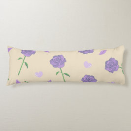 Beige Lila Rose Floral Boho Botanisches Muster Seitenschläferkissen