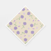 Beige Lila Rose Floral Boho Botanisches Muster Serviette (Ecke)