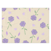 Beige Lila Rose Floral Boho Botanisches Muster Tischdecke (Vorderseite (Horizontal))