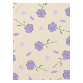 Beige Lila Rose Floral Boho Botanisches Muster Tischdecke