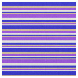Beige, Lila, tanfarbene und blaufarbige Linien Stoff