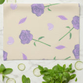 Beige Lila tropische Flora Botanisch Geschirrtuch (Gefaltet)