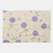 Beige Lila tropische Flora Botanisch Geschirrtuch (Horizontal)