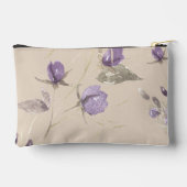 Beige Lila Wildblumen Zubehörtasche (Rückseite)