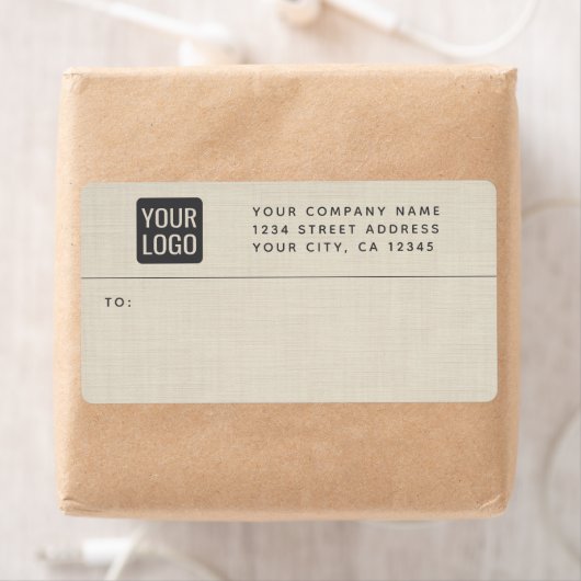 Beige Linen Creme Texture Einfache Elegante Monogr (Insitu)