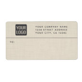 Beige Linen Creme Texture Einfache Elegante Monogr (Vorne)