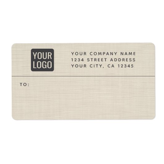 Beige Linen Creme Texture Einfache Elegante Monogr (Vorne)