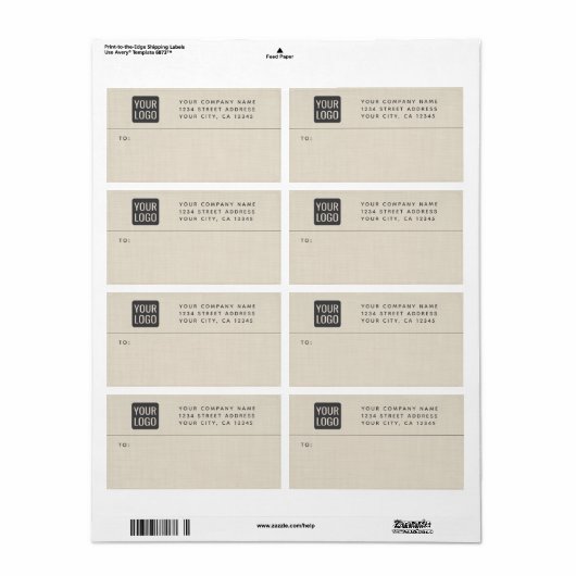 Beige Linen Creme Texture Einfache Elegante Monogr (Vorne)