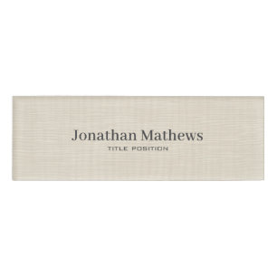 Beige Linen Creme Texture Einfache Elegante Monogr Namenschild