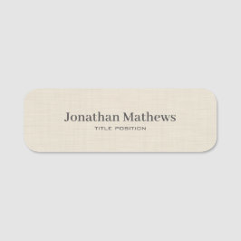 Beige Linen Creme Texture Einfache Elegante Monogr Namensschild