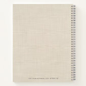 Beige Linen Creme Texture Einfache Elegante Monogr Notizblock (Rückseite)
