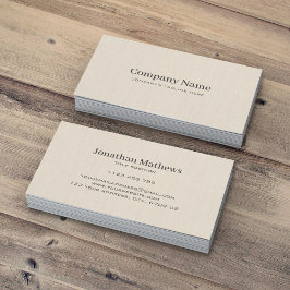 Beige Linen Creme Texture Einfache Elegante Monogr Visitenkarte