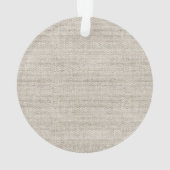 Beige Linen Fabric White NAME Timeless Keepake Ornament (Rückseite)