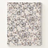 Beige Linen Floral | Monogramm-Initialen Notizblock (Rückseite)