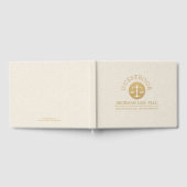 Beige Linen Gold Justice Logo Gästebuch (Voll)