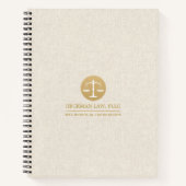 Beige Linen Gold Justice Logo Notizblock (Vorderseite)
