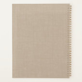 Beige Linen Gold Monogram Appointing Book Planer (Rückseite)